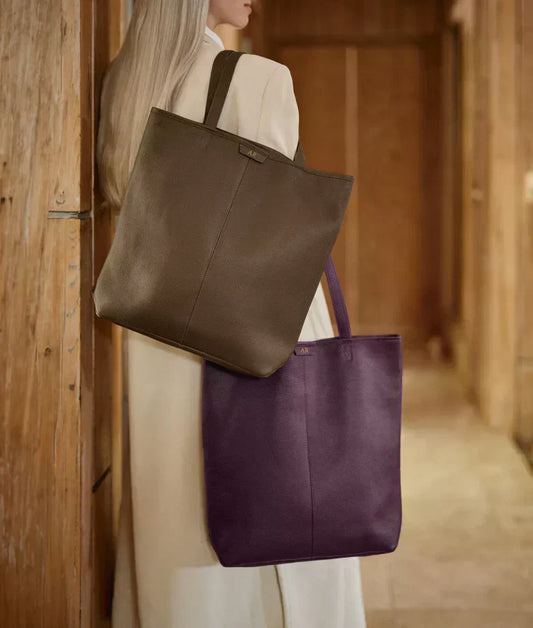 Deep Plum Color and Cocoa: New Fall Leather Shades